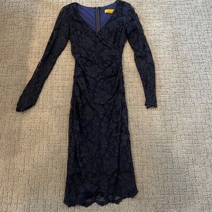 Nicole Miller mid-calf cocktail dress navy blue size 4